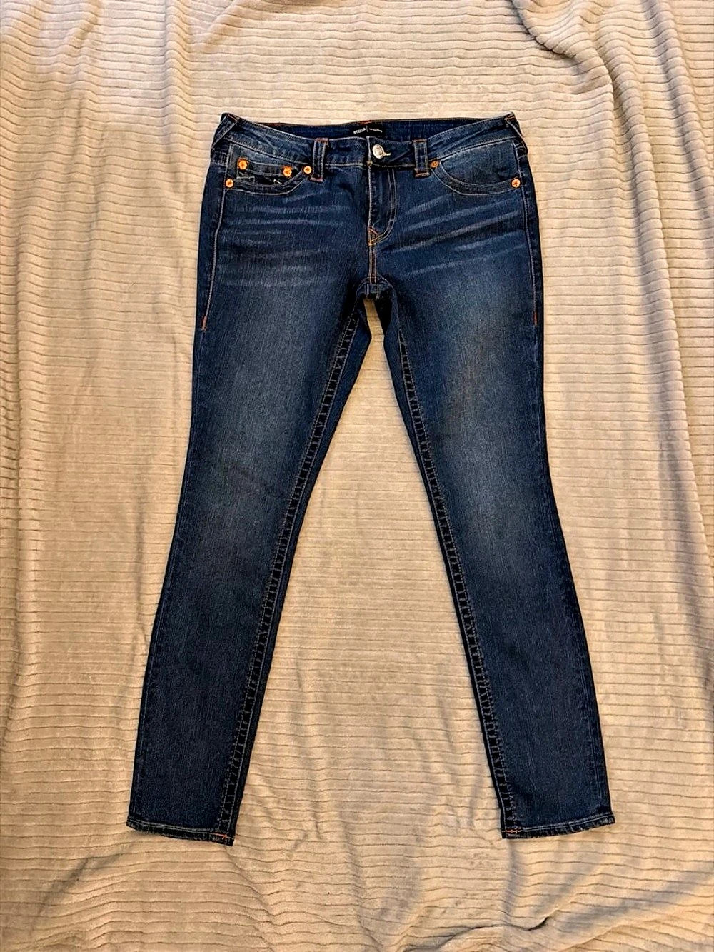 True Religion Stella Low Rise Skinny Jeans Blue Waist 30